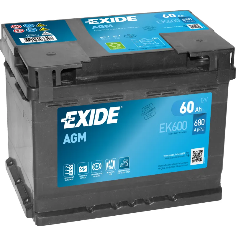 BATERÍA EXIDE EK600 60AH-12V